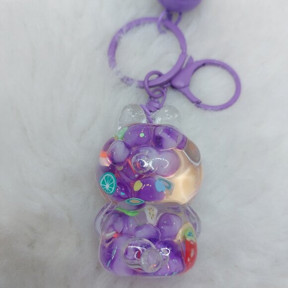 2/$19 Labubu Flowing Sand Exquisite purple keychain with bell - Picture 2 of 9
